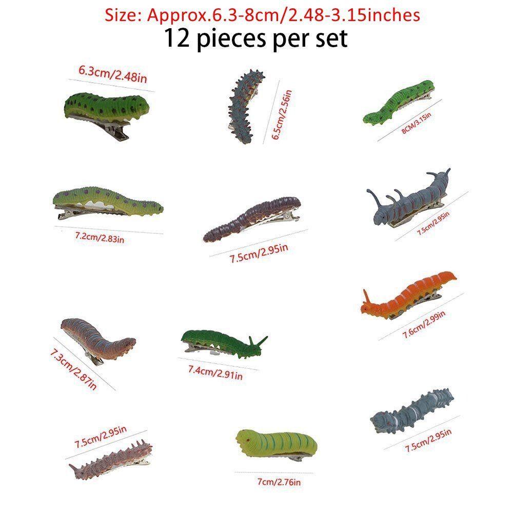 Hair Accessories Caterpillars Hair Barrette Resin Alloy Multicolor Insect Hair Clip Crawl Insect Pattern Strong Grip Headwear