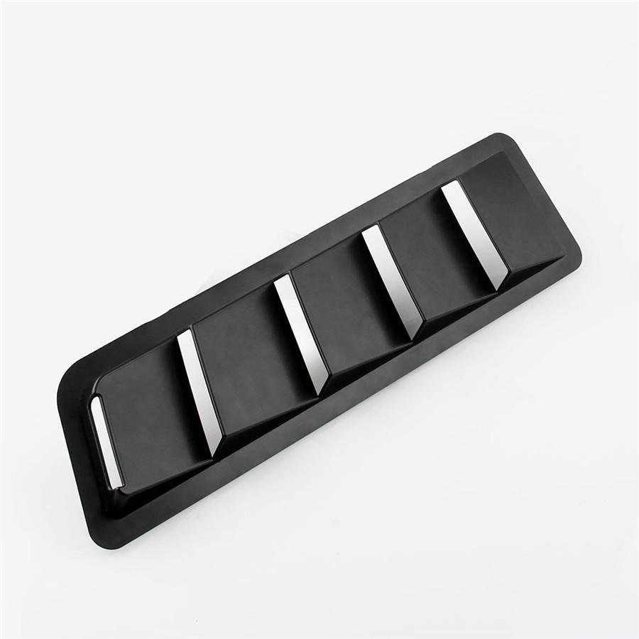 1 Pair 16.7x4.5 Universal Hood Vents Louver Panel Trim Matte Black ABS