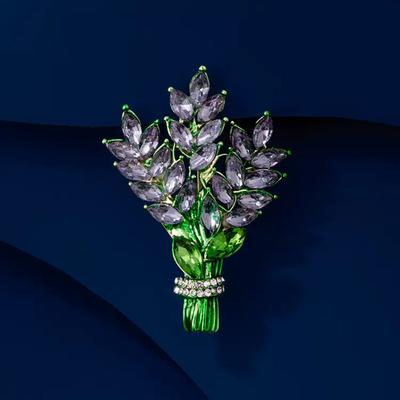 Purple Lavender Brooch High-End Femininity Crystal Brooch Light Luxury Niche Design Pin With Accessories