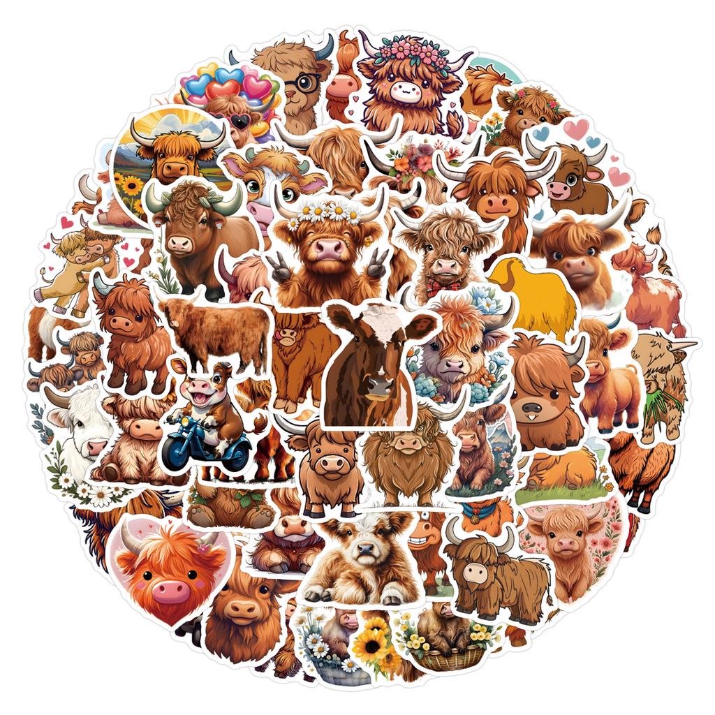 110 Cartoon Animals Doodle Stickers Decorative Scooter Notebook DIY Stickers