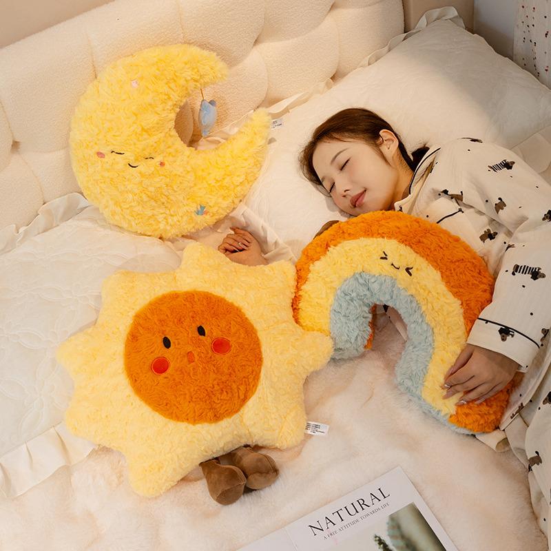 45cm Sky Theme Stuffed Plushies Doll Sun Rainbow Star Moon Cloud Sofa Pillow Hugging Cushion Kids Birthday Favors Gifts