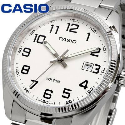 Analog Quartz Metal White Dial with Arabic Numerals Watch, MTP-1302D-7BV, Band, Silver