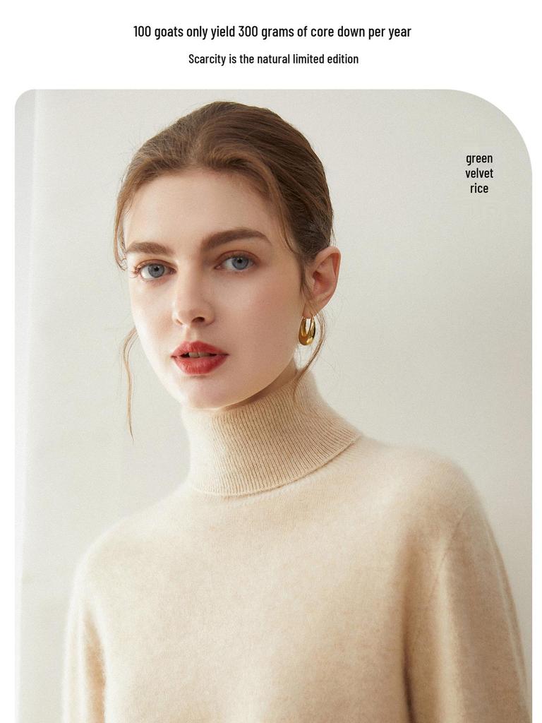 Women's High-Neck 100% Cashmere Sweater - New Long-Sleeved Knitwear for Winter