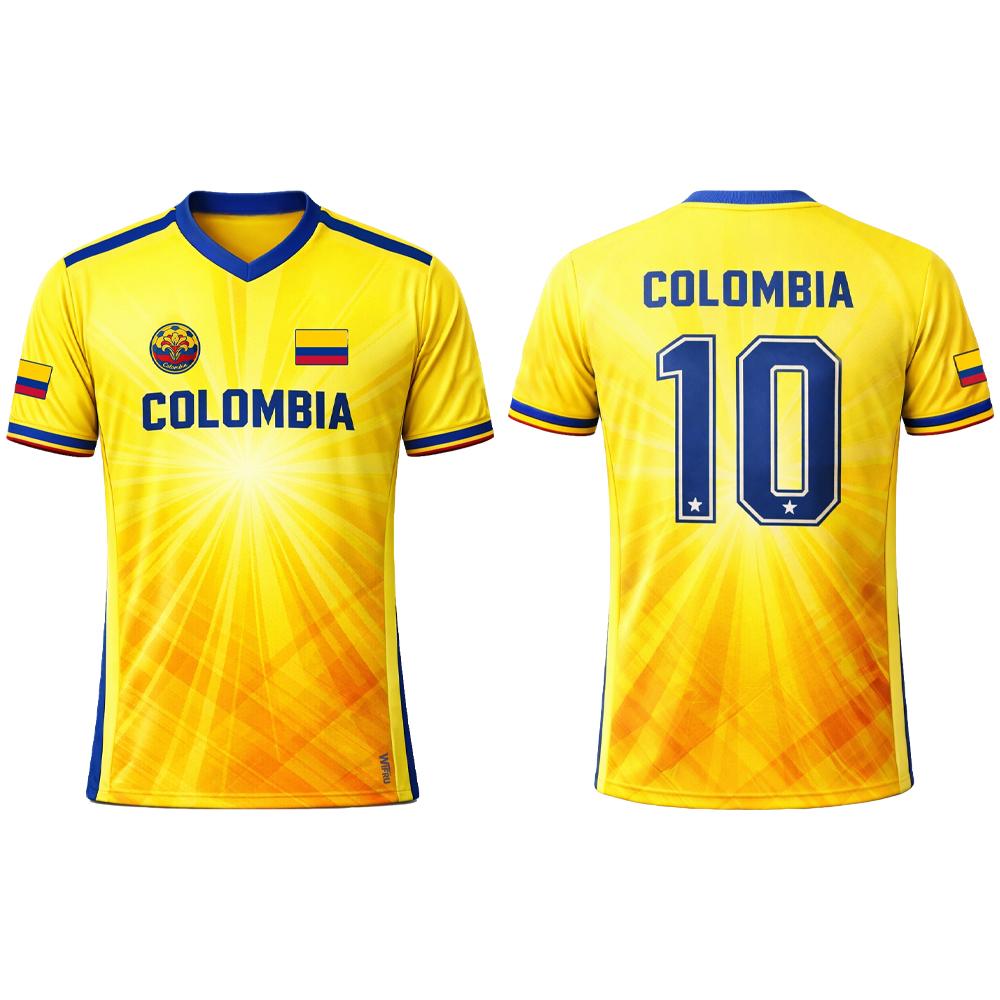 MDHAO xin nan zhuang  3D txu Colombia Vlag Serie 3D Zomer Buiten Sport Sneldrogend Ademend Heren T-shirt Korte Mouw Voetbal Trainingsshirt S