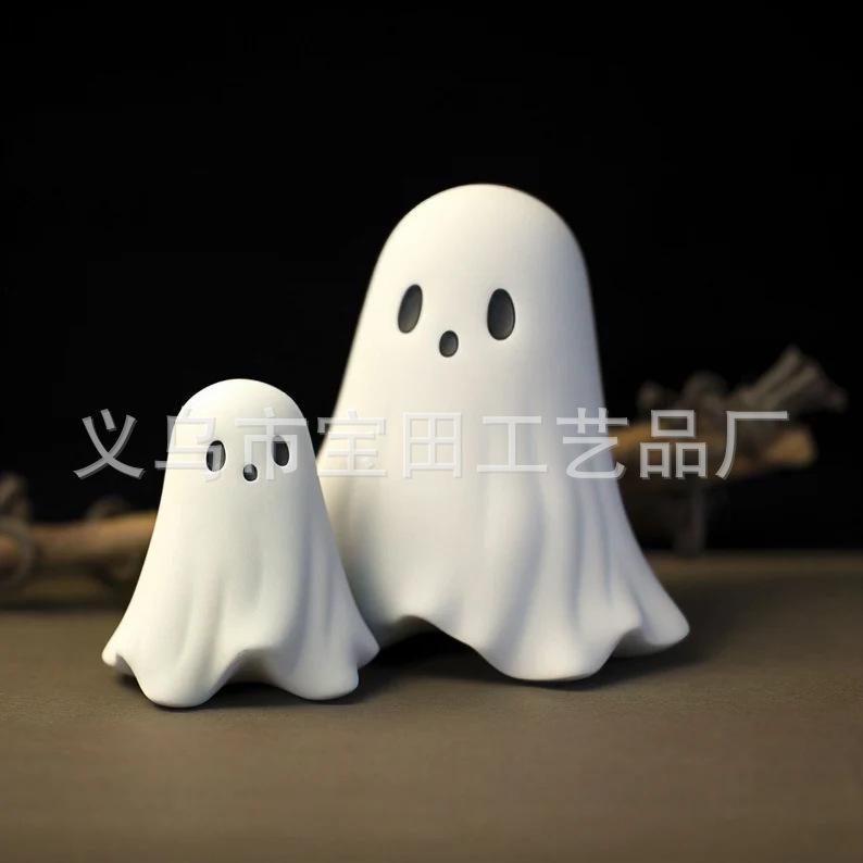 New product cute white ghost party decoration garden ornament study desktop decoration small ornament