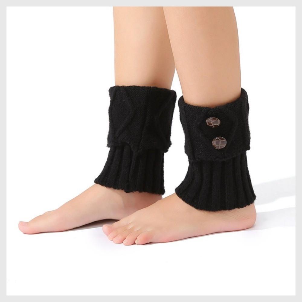 Buttons Crochet Knitted Leg Warmer Thermal Boot Cover New Short Leg Warmers  Autumn Winter