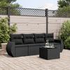 VidaXL Garden Lounge Set 5 Pcs with Cushions Black Braided Resin 3253422