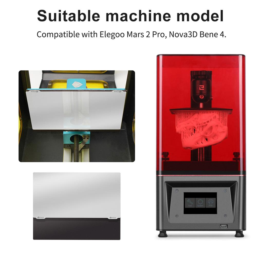 Resin 3D Printer Build Plate Flexible Spring Steel Plate Flex Bed and Magnetic Base Sheet Sticker with Adhesive