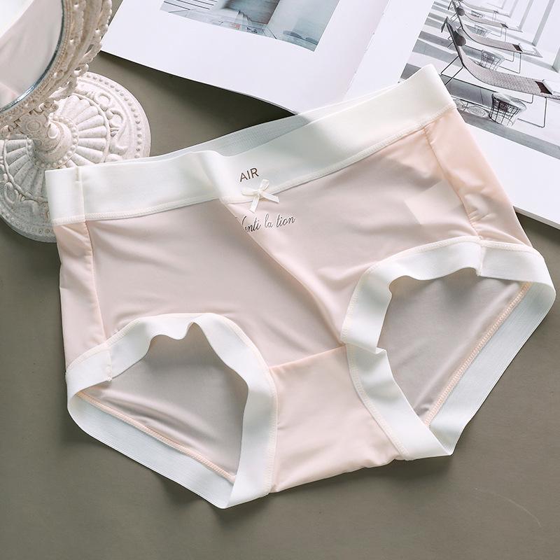 Ultra-Thin Seamless Nylon Ice Silk Panties - Nude Feel, Breathable, Korean Style Triangle for Women.