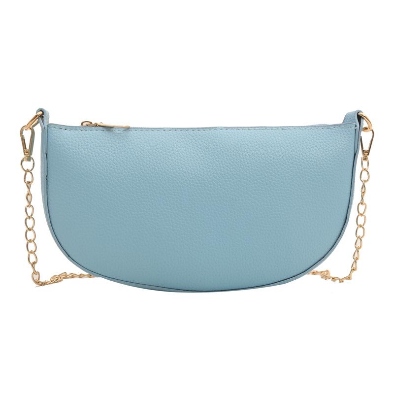 

Stylish small fresh solid color dumpling bag 2024 new simple literary one shoulder crossbody saddle bag ins women s bag синій