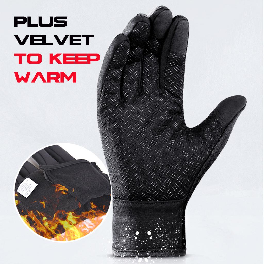 Winter Bicycle Gloves Bicycle Warm Touchscreen Full Finger Glove Water Repellent Outdoor Activity Bike Skiing Motorcycle Riding