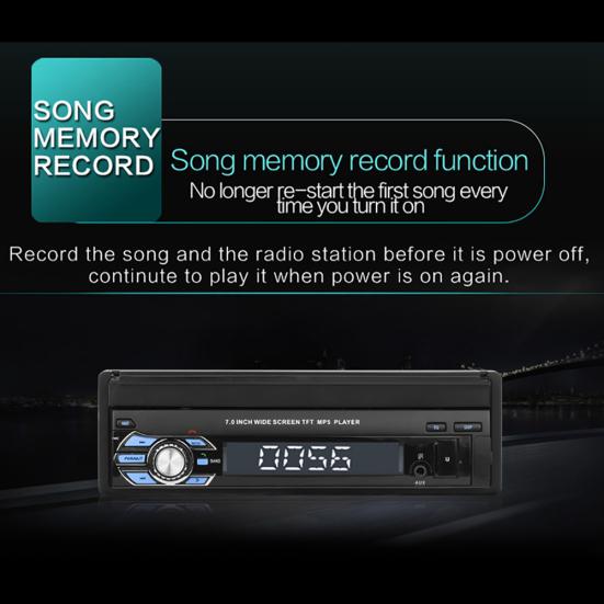 9601 7 Inch Bluetooth-compatible Car FM Radio Audio Video MP5 Player with Rearview Camera