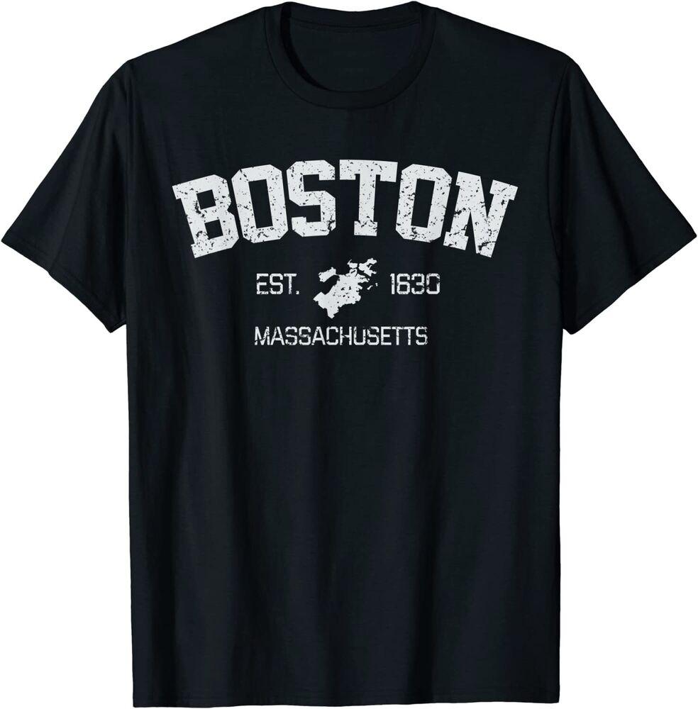 

Винтажная сувенирная футболка унисекс Boston Massachusetts Est 1630 S