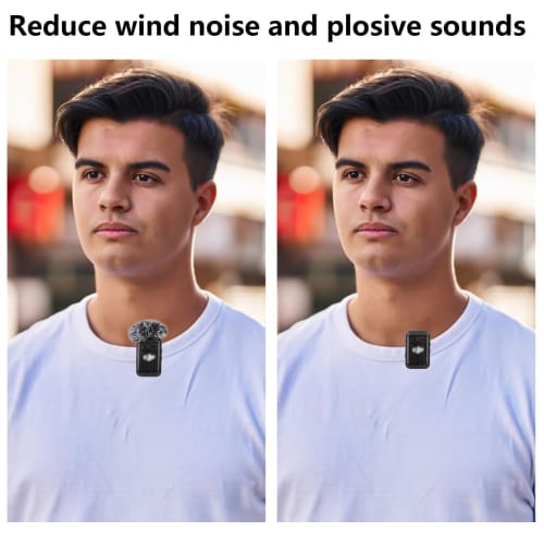 Gray Windscreen Microphone Furry Wind Muff Gray Foam for DJI MIC 2/OSMO POCKET 3, 2-Pack