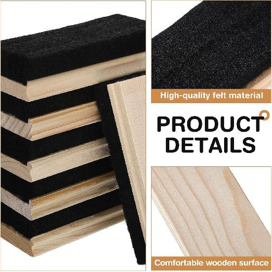 Felt Campus Style Erasers, Cleaner Dusters Felt Chalkboard Eraser for Kids Wood Chalk Eraser for Chalkboard Cleaners Dusters for Markers White Black