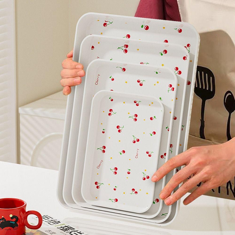 Stackable Rectangular Storage Tray Lightweight Serving Tray Eco-friendly Fruit Tray  Food Serving