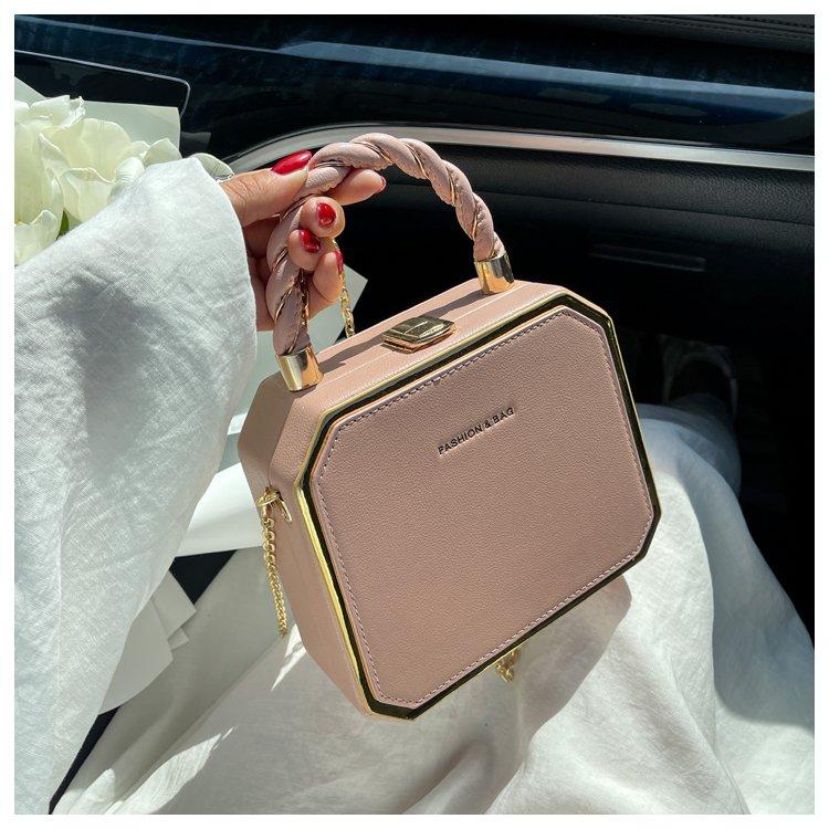 Fashion Designer Metal Square Bag Ladies Small Cell Phone Chain One Shoulder Crossbody Purse Box Evening Print Classical Solid