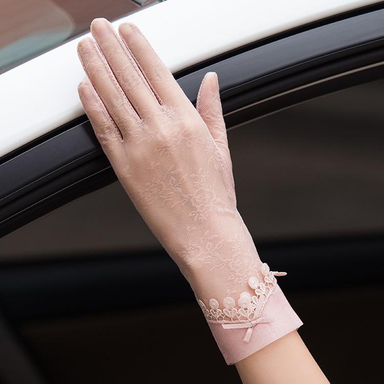 Spitzen-Schleife Touchscreen Sonnenschutz-Handschuhe für Damen – Atmungsaktive Sommerhandschuhe zum Fahren & Radfahren