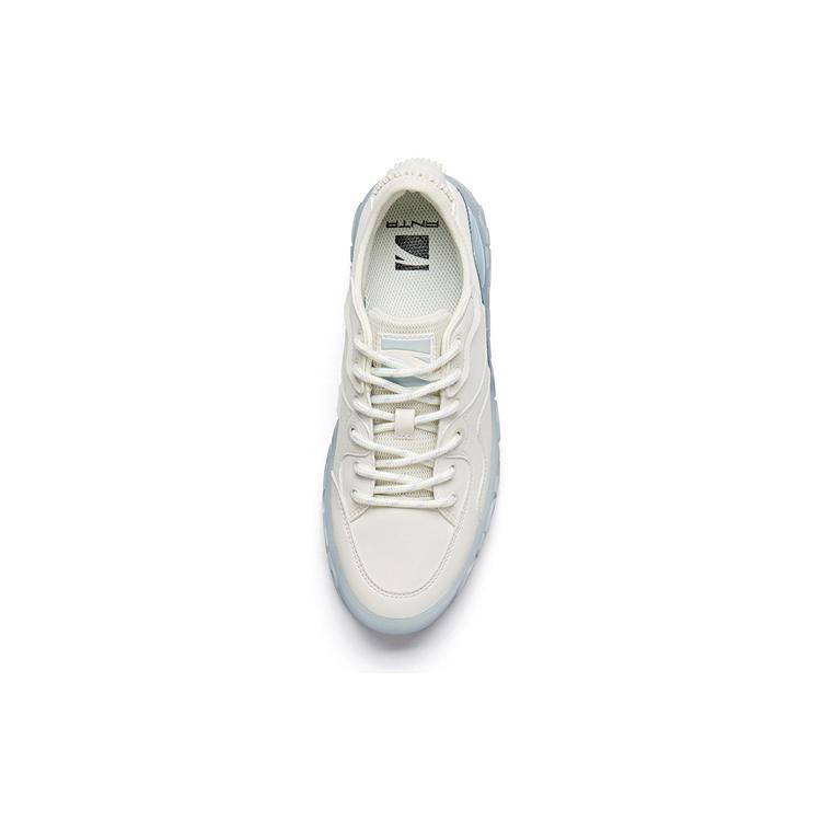 Anta Life Collection Slip Resistant Abrasion Resistant Low Top Skateboard Shoes Women's White Lake Blue 122038042-2