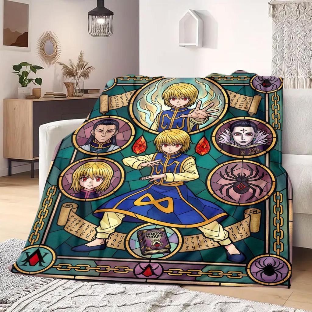 Hunter Anime Print Blanket Warm  Comfortable Flannel Blanket Suitable for Bedrooms, Sofas, Beds, Chairs, Picnics, Travel