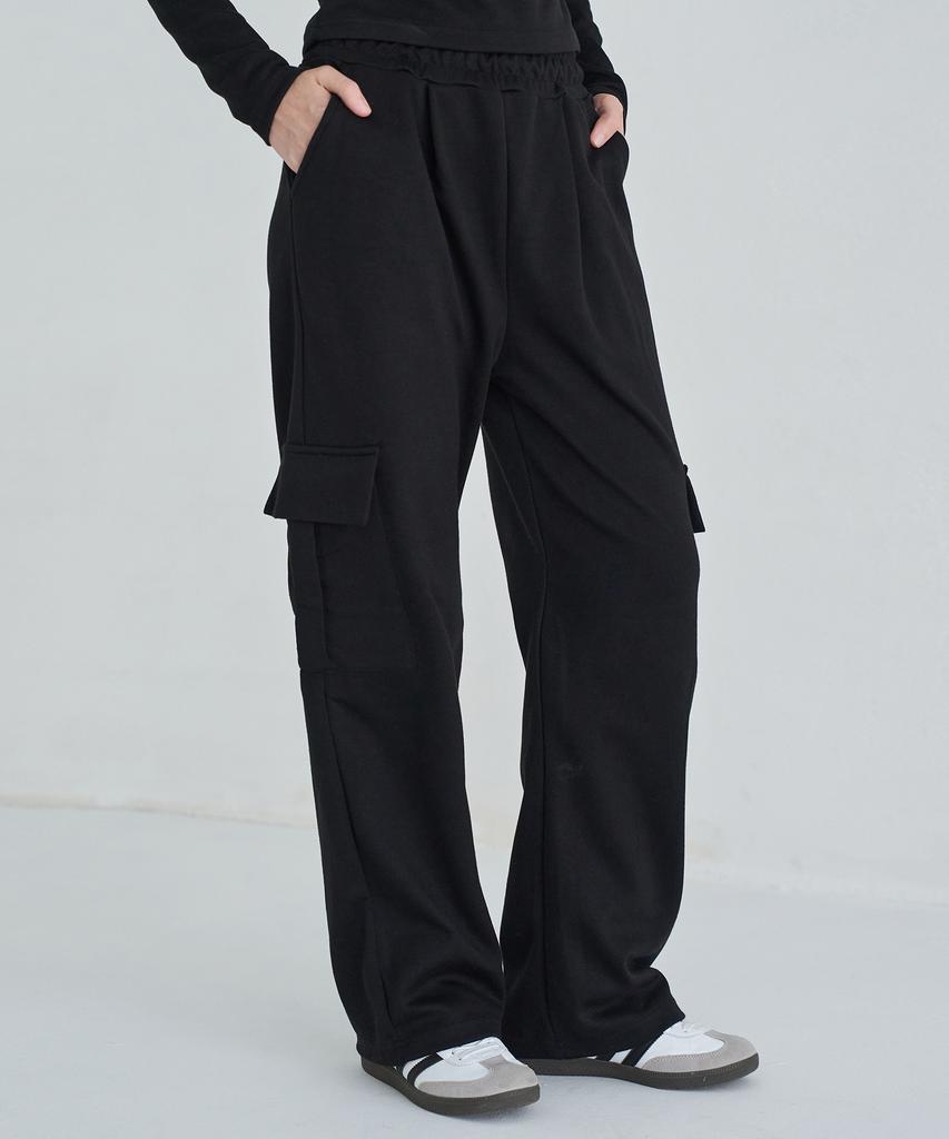 5OML Single-Pleat Wide Cargo Sweatpants (Oatmeal)