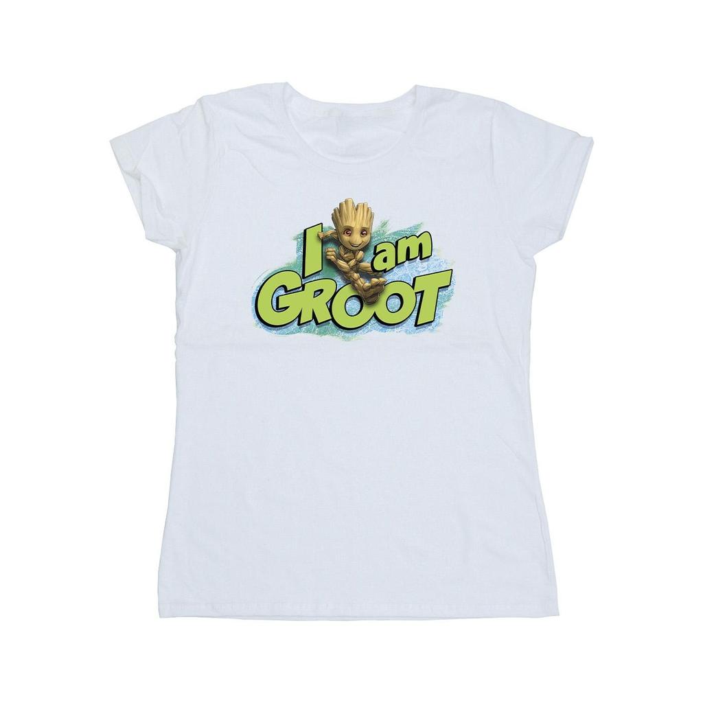 Marvel Damen/Damen Guardians Of The Galaxy I Am Groot Springen Baumwoll-T-Shirt