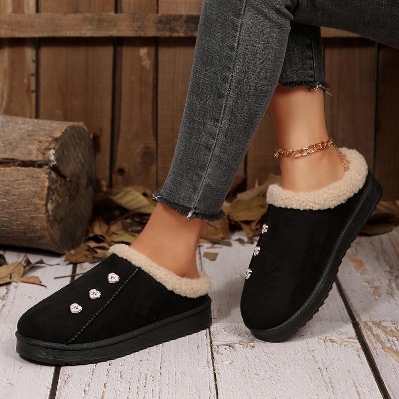 Women's Lazy Snowfield Boots Women's Winter New Fashion Baotou Fleece Warm Slippers Cotton Shoes