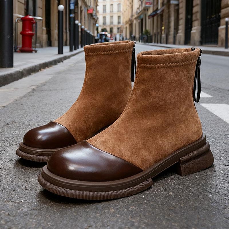 British Martin boots children's autumn and winter 2025 new thick heel thin boots French small thin short boots