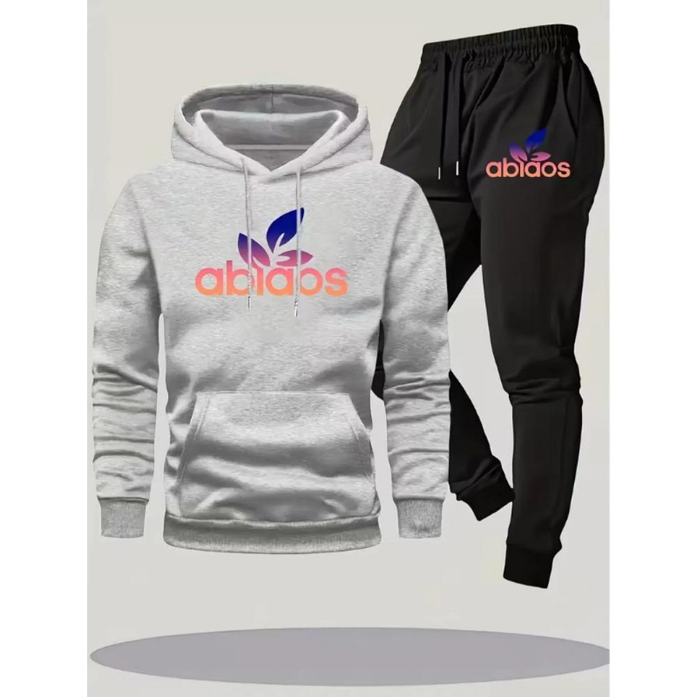Autumn and Winter Fashion Trendy Brand Men's Hoodie Pants Printed Men's Clothing Sports Set Two Piece Set