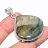 Labradorite Gemstone Handmade 925 Sterling Silver Jewelry Pendant 1.81" SU-8705