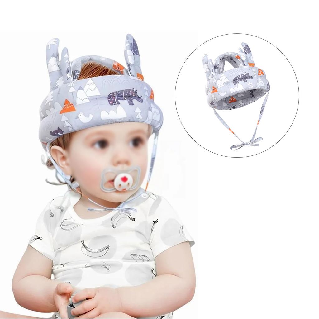 Baby-Sicherheitshelm Bequem Weich Atmungsaktiv Leichtgewicht Kleinkind-Schutzhelm für 5 bis 24 Monate Alt Grau