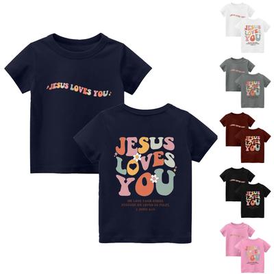 Kleinkind Mädchen Jungen T-Shirts Kinder Top Jungen und Mädchen Bedrucktes Kurzarm T-Shirt