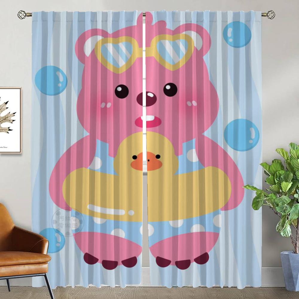 Anti-mosquito Curtains 2 Pieces Pororos Curtains for Living Room Curtain Tulle for Bedroom Halloween Decoration Partition Camera