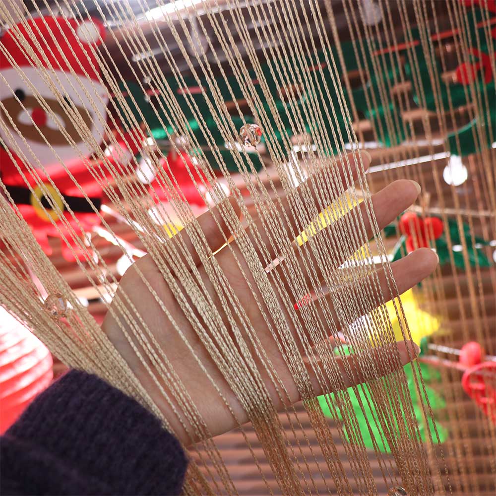 Zasłona na drzwi do pokoju, błyszcząca zasłona na okno, kryształowe koraliki, sznurkowa zasłona, wystrój domu