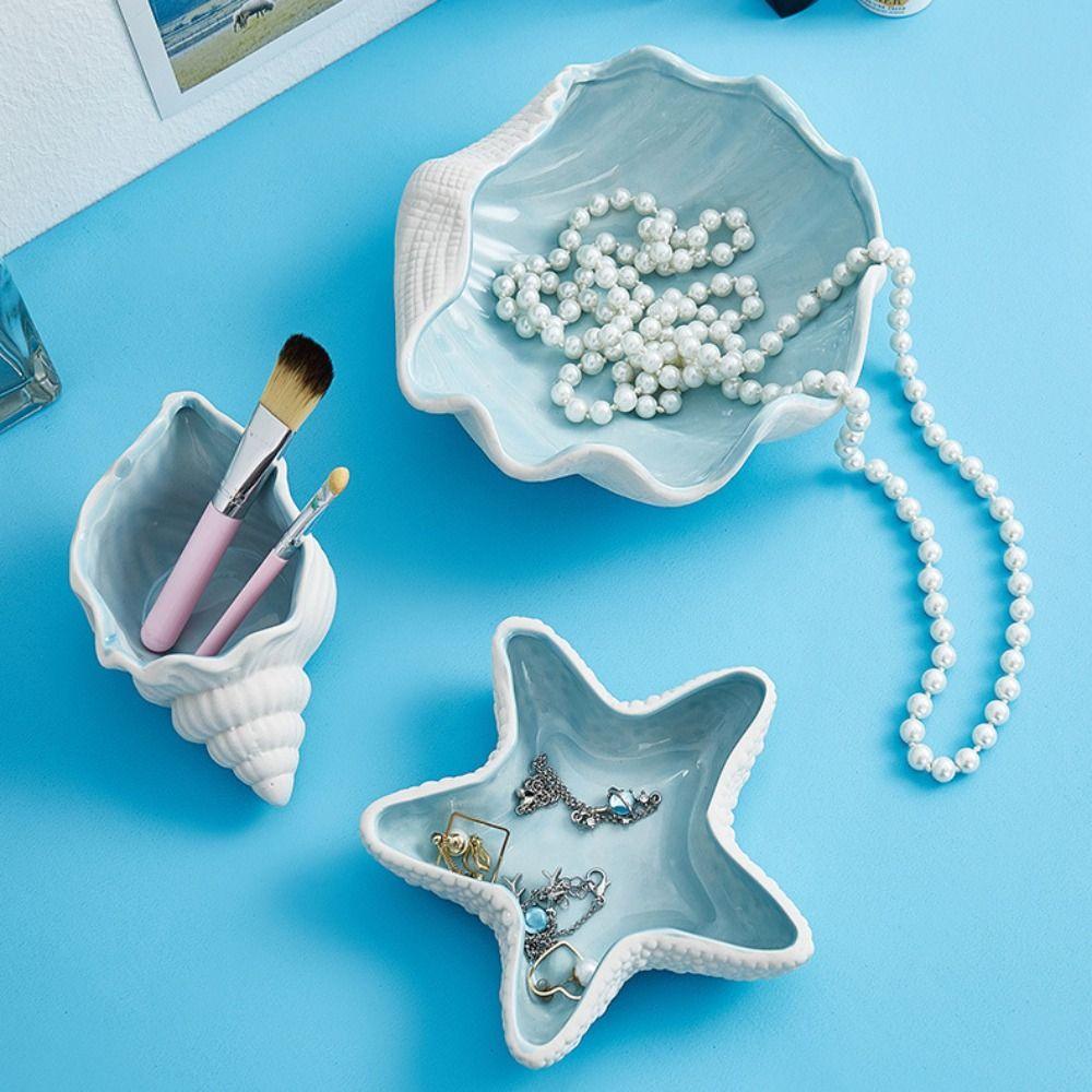 Cute Starfish Shell Storage Tray Creative Conch Storage Plate Jewelry Display Tray  Living Room