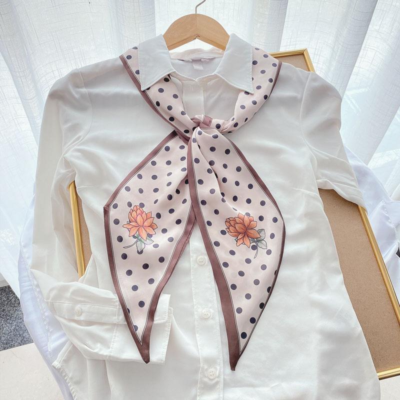 Luxury Long Silk Scarf Bag Tie Lady Neck Skinny Scarves Hairband Foulard Horse Print Brand Women Neckerchief Ribbon