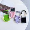 Phone Cases Samsung, Solid Color Leather Folding Case with Bow Lanyard