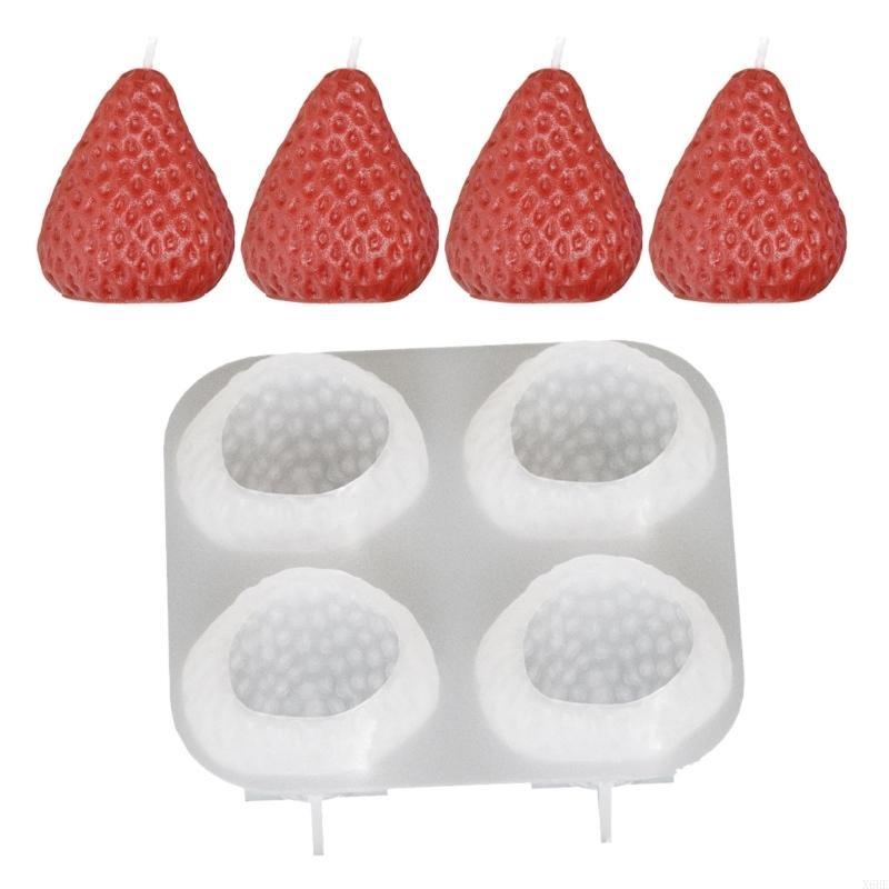 3D Strawberry Aromatherapy Candle Silicone Mold DIY Handmade Romantic Scented for Valentine's Day Party Home Decor Birthday Gift