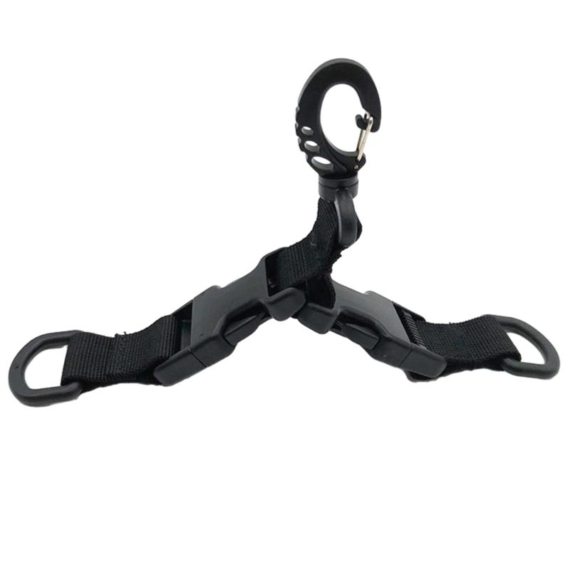 Tactic Nylon Webbing Backpack Hook Multifunctional Carabiner D-Shaped Keychain Double-Split Quick Release Hanging Buckle