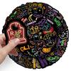 50 Adesivi Graffiti Neon di Halloween - Decorazioni da Festival Cartoni Animati per Valigie e Custodie per Telefono