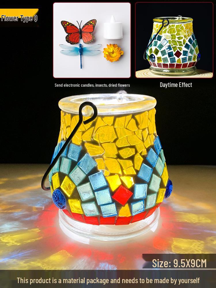 Handmade DIY Mosaic Lantern Kit: Early Education, Parent-Child Activity, Creative Team Building, Gift Toy, Flower Lantern Craft