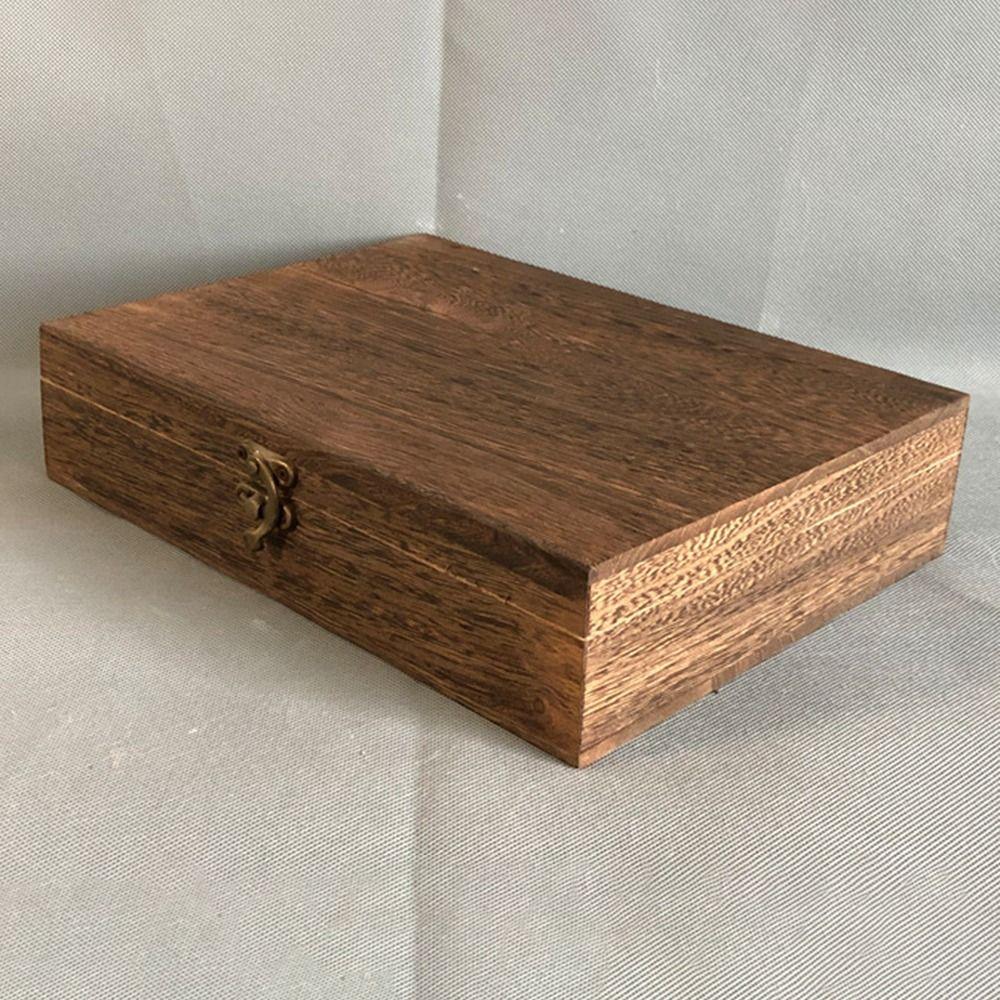 

Деревянный ретро-коробка для хранения вещей, пыленепроницаемый сундук для хранения сокровищ, шкатулка для ювелирных изделий, чай пуэр Clamshell-type