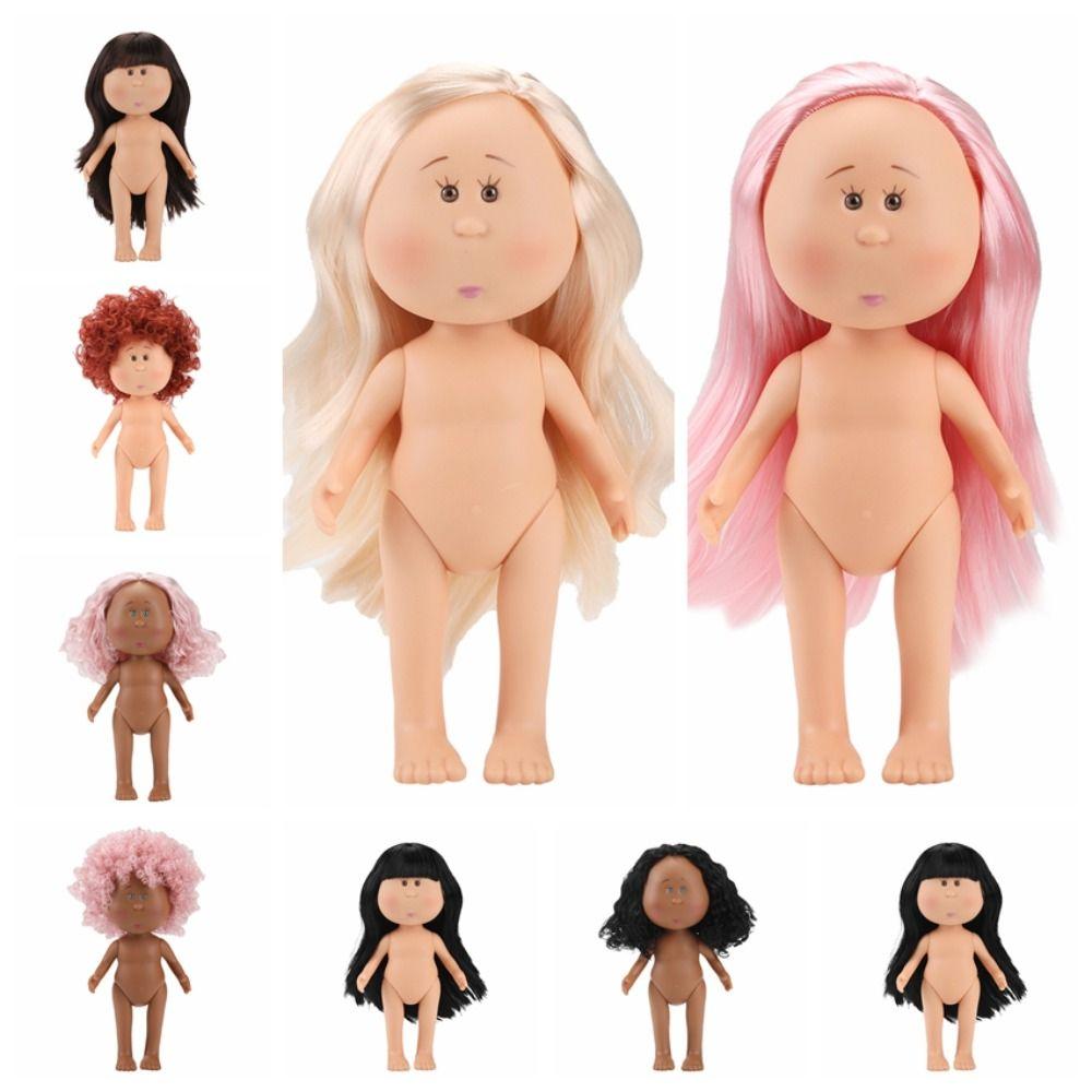 Lockige Haare Mia Kartoffelpuppen Dunkle Haut Actionfigur Körper 24cm Bohnenauge Vinylpuppe DIY Spielzeug