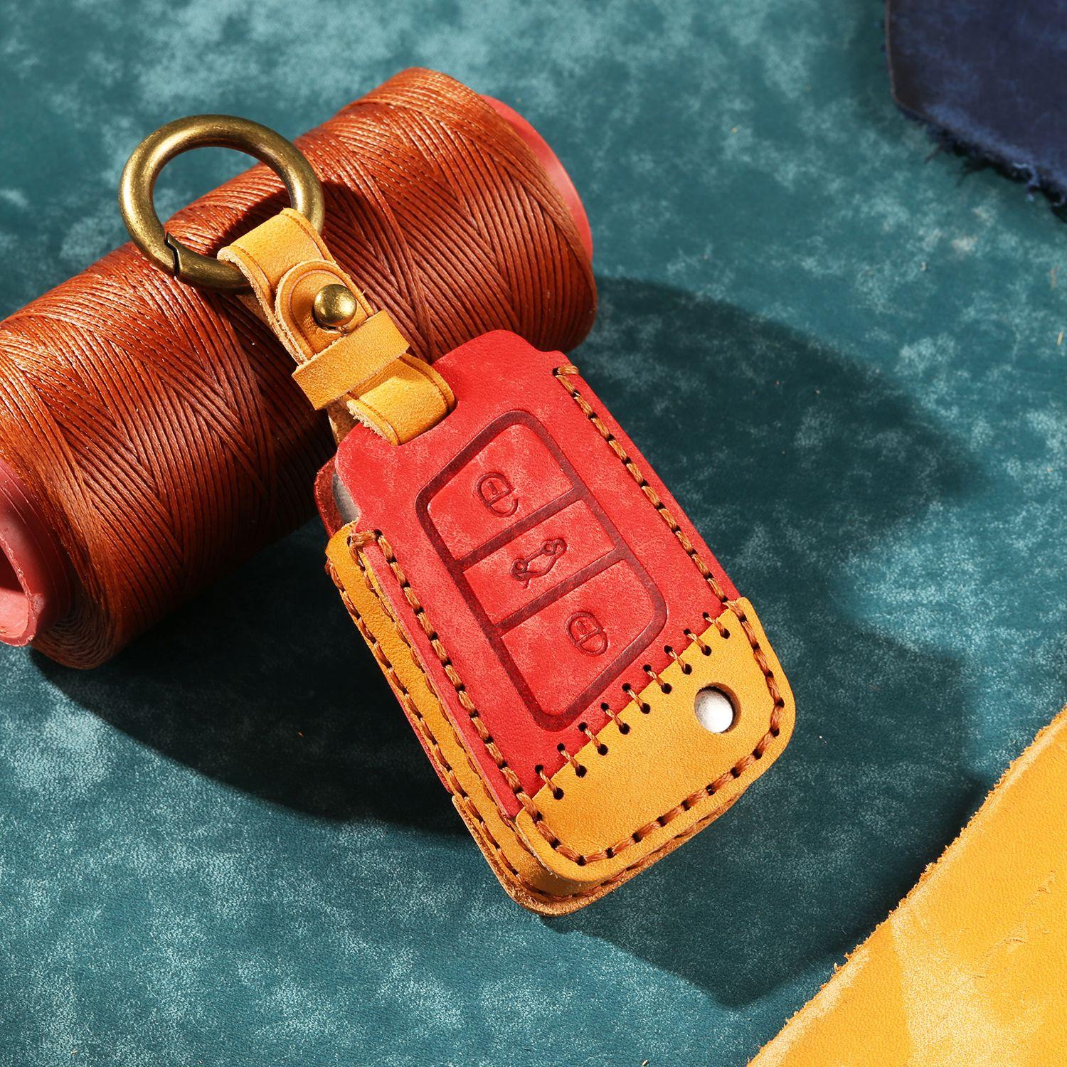 

Подходит для сумки для ключей Volkswagen Passat Golf ручной работы новый кожаный чехол для ключей от автомобиля