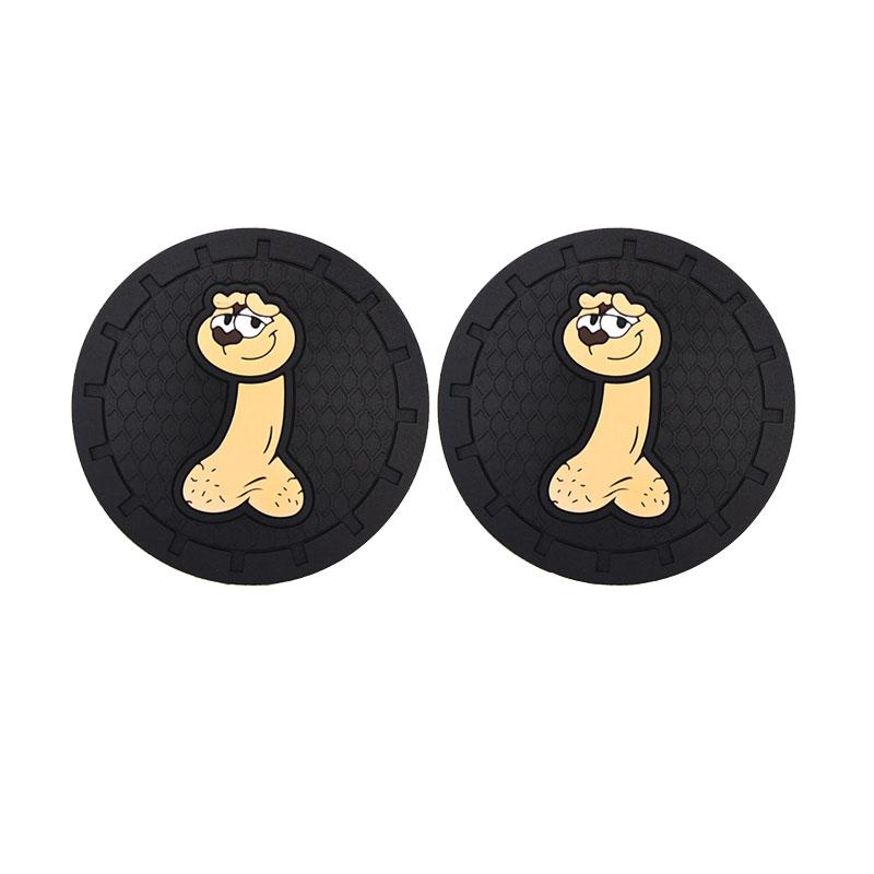 2pcs 7.2CM Cute Car Water Cup Bottle Holder Car Coaster Covers Anti-slip Pad Mat Silica Gel Sticker Auto Interior Accessories