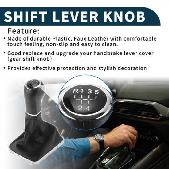 5 Speed Gear Shifter Knob with Cover for Vauxhall Zafira 2005-2010 Plastic