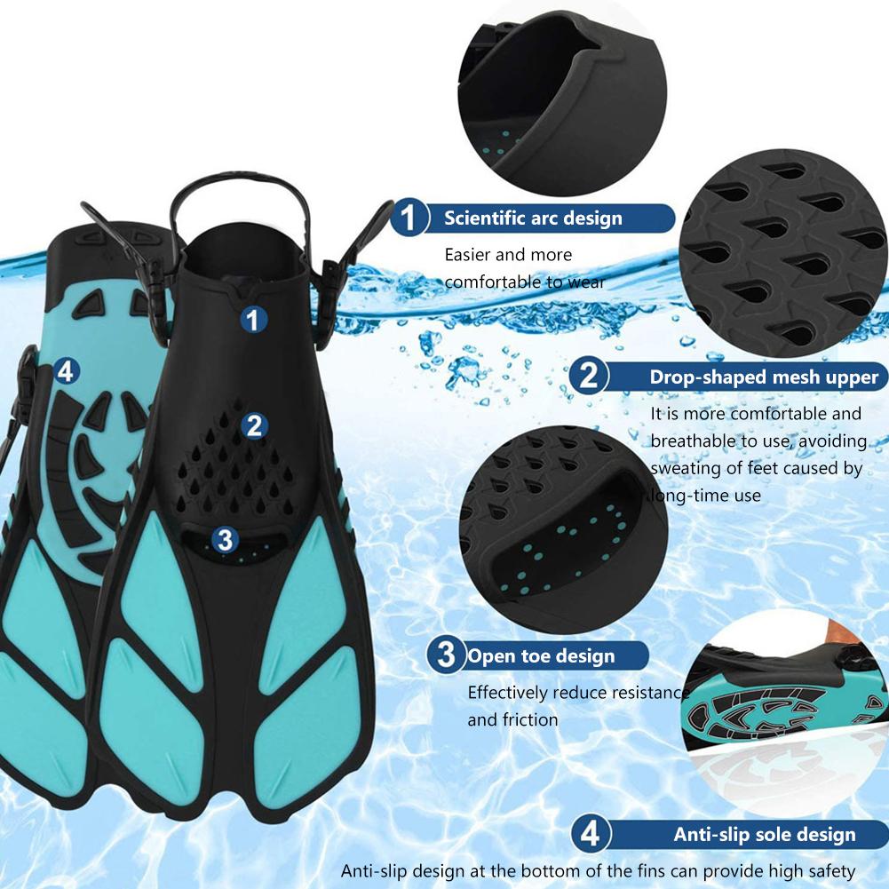 Outdoor Sports Snorkeling Set High-definition Diving Mask Flexible Adjustable Fins Snorkeling Gear