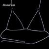 Shiny Crystal Rhinestone Bra Chain Harness Jewelry for Women Sexy Hollow Choker Necklace Body Harness Chain Bikini Top