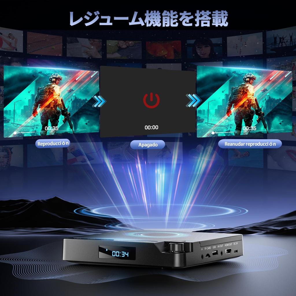 Mini DVD Player with 1080P Touch Region CPRM Card and Remote Control Disc Not HDMI/AV Output, Buttons, DVD/CD Playback, Free, Support, USB/TF