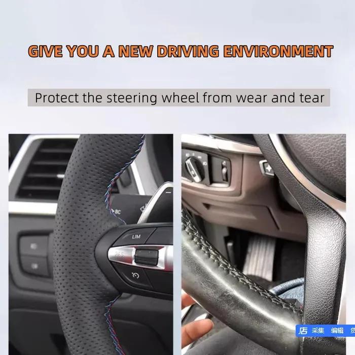 Car Steering Wheel Cover For BMW M Sport G30 G31 G32 G20 G21 G14 G15 G16 X3 G01 Suede Leather Car Accessories Steering Wrap